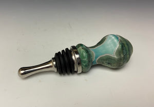 Crystalline Glazed Bottle Stopper- Emerald Green #2