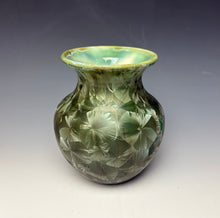 Load image into Gallery viewer, Green Galaxy Crystalline Glazed Vase 2
