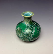 Load image into Gallery viewer, Emerald Green &amp; Silver Crystalline Glazed Mini Vase 2
