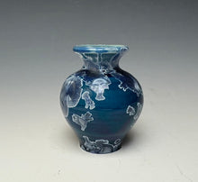 Load image into Gallery viewer, Crystalline Glazed Mini Vase in Atlantic Storm Blue
