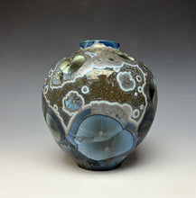 Load image into Gallery viewer, Cobalt Galaxy Crystalline Glazed Vase
