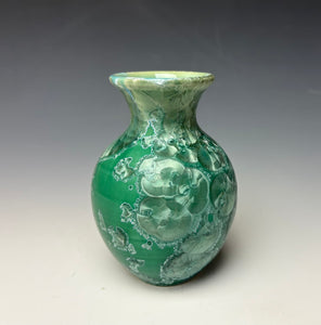 Emerald Green Crystalline Glazed Mini Vase 3