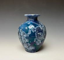 Load image into Gallery viewer, Crystalline Glazed Mini Vase in Atlantic Storm Blue 2
