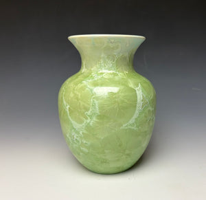 Crystalline Glazed Vase - Mint Green