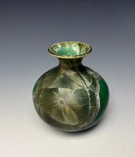 Load image into Gallery viewer, Green Galaxy Crystalline Glazed Mini Vase 2
