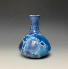 Load image into Gallery viewer, Crystalline Glazed Mini Vase in Atlantic Storm Blue
