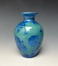 Load image into Gallery viewer, Teal Blue Crystalline Glazed Mini Vase 4
