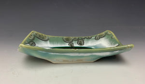 Crystalline Tray in Green and Silver #3