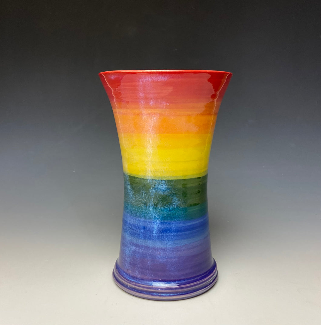 Rainbow Vase - Red Top