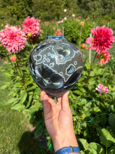 Cobalt Galaxy Crystalline Glazed Vase