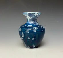 Load image into Gallery viewer, Crystalline Glazed Mini Vase in Atlantic Storm Blue
