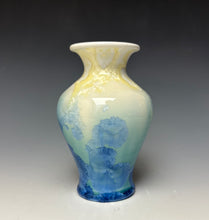 Load image into Gallery viewer, Crystalline Mini Vase in Ivory and Teal

