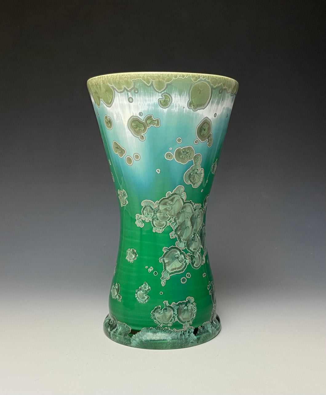 Emerald Green Crystalline Glazed Vase