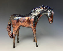 Load image into Gallery viewer, Blue Copper Raku Horse 846
