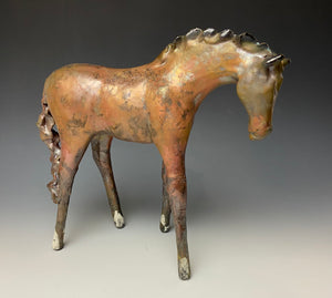 Copper Matte Raku Horse 844