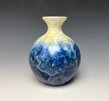 Load image into Gallery viewer, Crystalline Vase in Ivory and Atlantic Storm Blue
