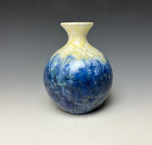 Load image into Gallery viewer, Crystalline Vase in Ivory and Atlantic Storm Blue

