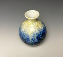 Load image into Gallery viewer, Crystalline Vase in Ivory and Atlantic Storm Blue
