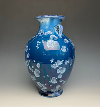 Load image into Gallery viewer, Crystalline Glazed Amphora in Atlantic Storm Blue
