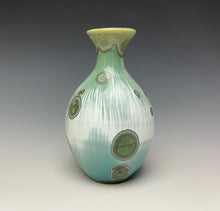 Load image into Gallery viewer, Green &amp; Silver Crystalline Glazed Mini Vase 3
