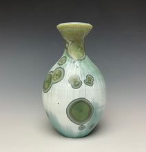 Load image into Gallery viewer, Green &amp; Silver Crystalline Glazed Mini Vase 3
