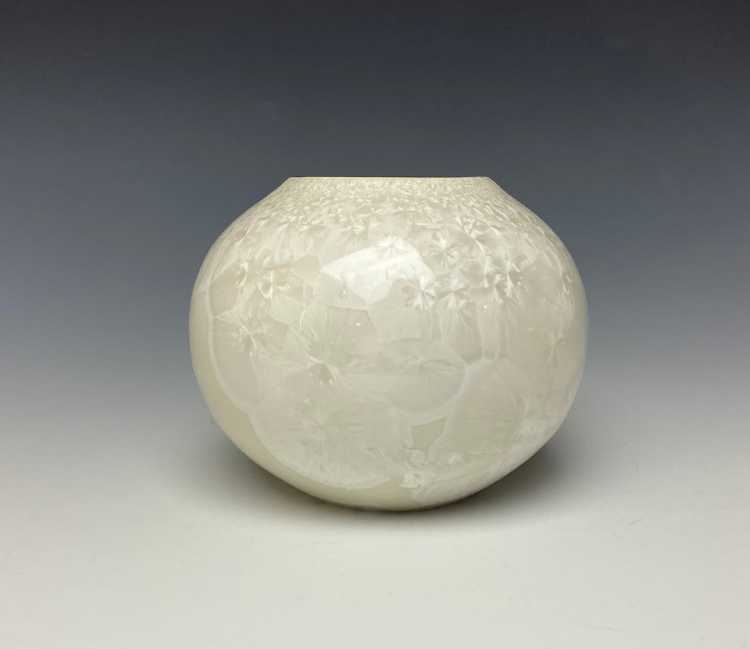 White Crystalline Glazed Mini Vase 3