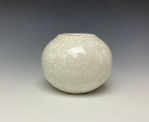 White Crystalline Glazed Mini Vase 3