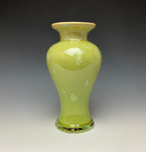 Load image into Gallery viewer, Olive Green Crystalline Glazed Vase
