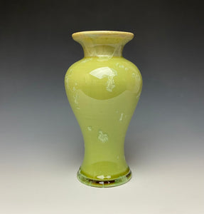 Olive Green Crystalline Glazed Vase