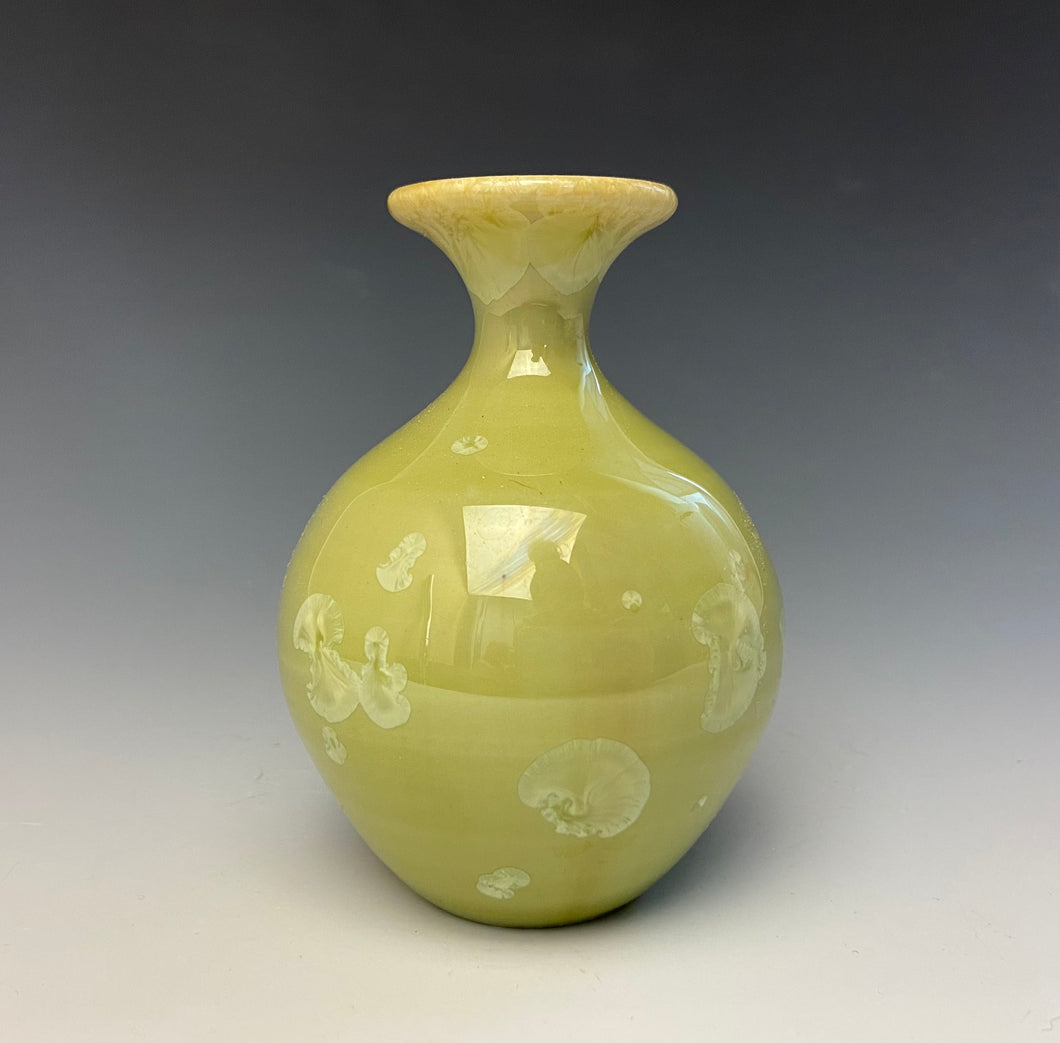 Olive Green Crystalline Glazed Mini Vase #2