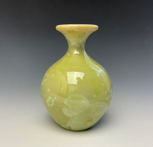 Olive Green Crystalline Glazed Mini Vase #2