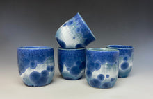 Load image into Gallery viewer, Atlantic Storm Blue Crystalline Sake Cup
