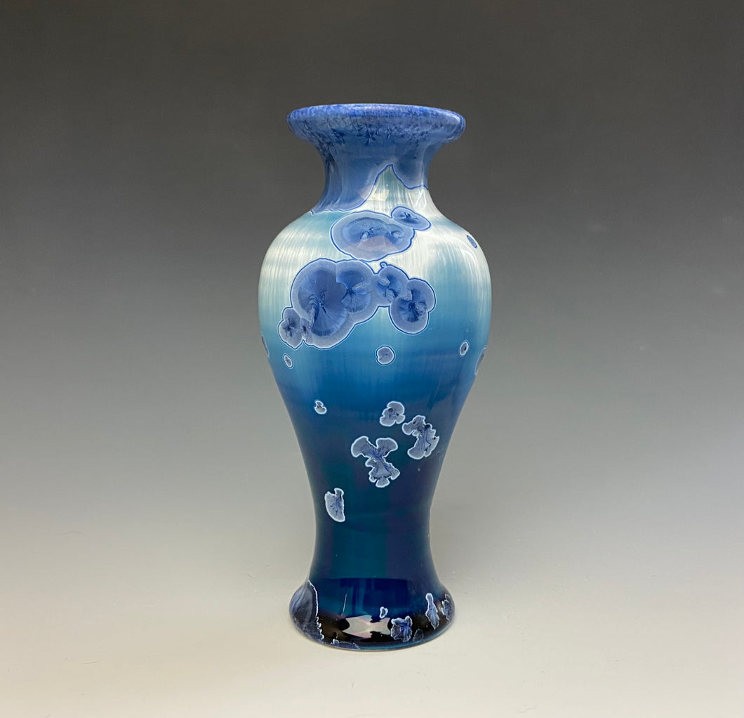 Crystalline Glazed Mini Vase in Atlantic Storm Blue 2