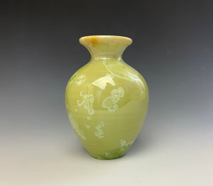 Olive Green Crystalline Glazed Mini Vase #3