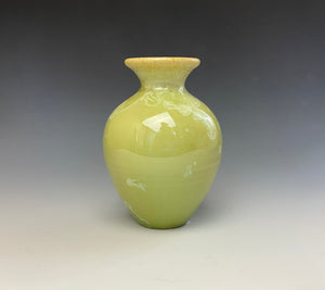 Olive Green Crystalline Glazed Mini Vase #3