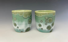 Load image into Gallery viewer, Green and Silver Crystalline Sake Cup

