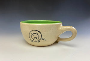 PIGGERY- Soup mug in Lime Green