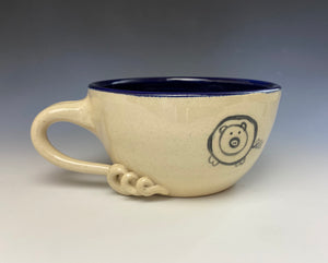 PIGGERY- Soup mug in Dark Blue