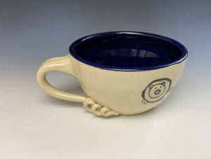 PIGGERY- Soup mug in Dark Blue