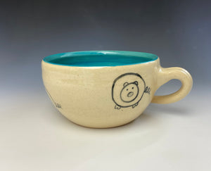 PIGGERY Soup mug in Teal
