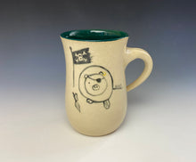 Load image into Gallery viewer, Pirate Pig Mug- Dark Blue Green
