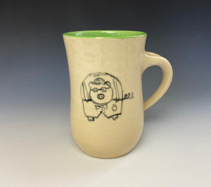 Nerd Pig Mug- Lime Green