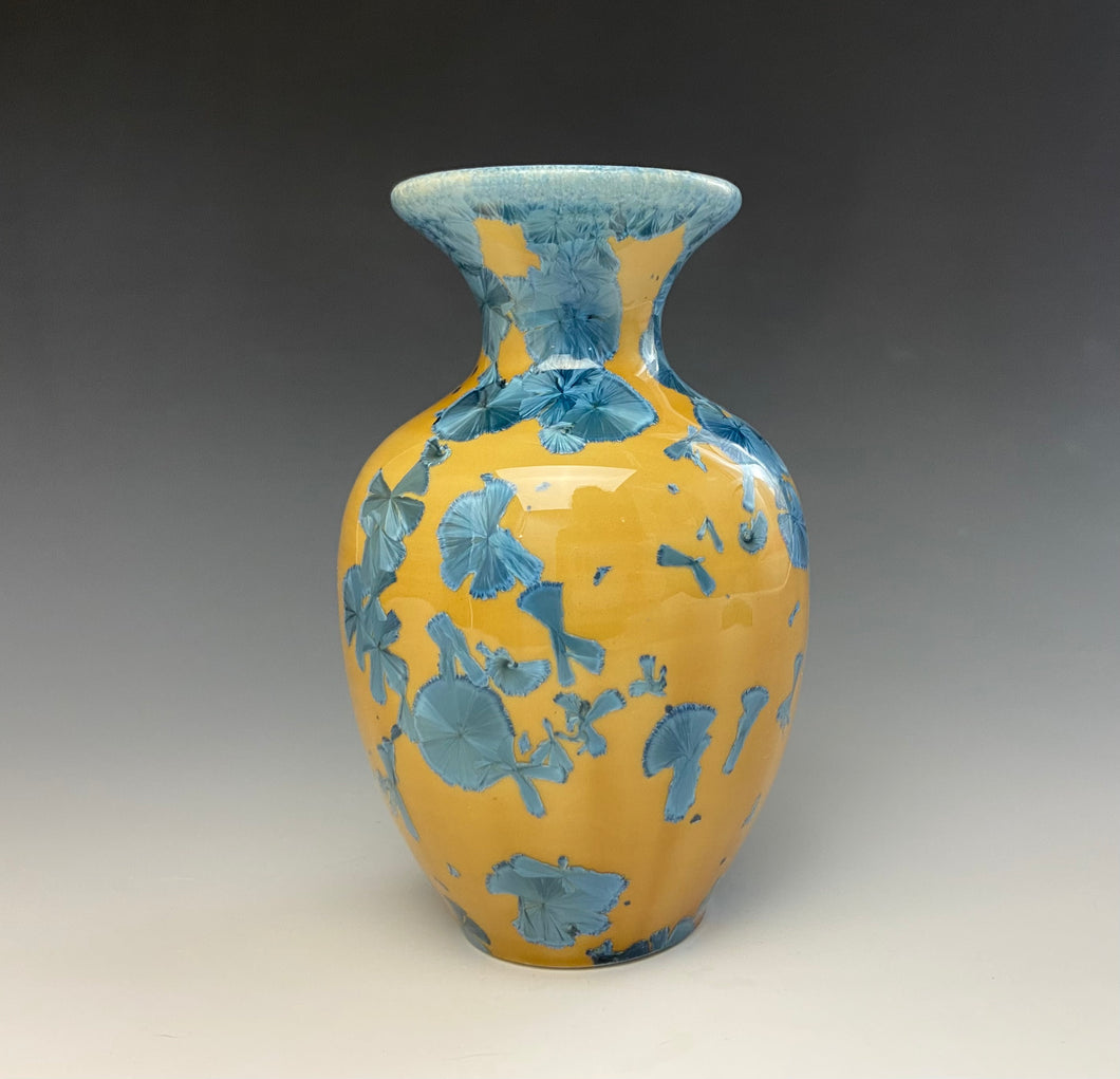 Blue and Orange Crystalline Mini Vase 2