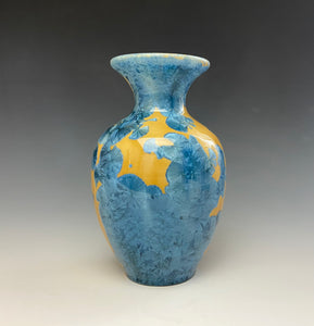 Blue and Orange Crystalline Mini Vase 2