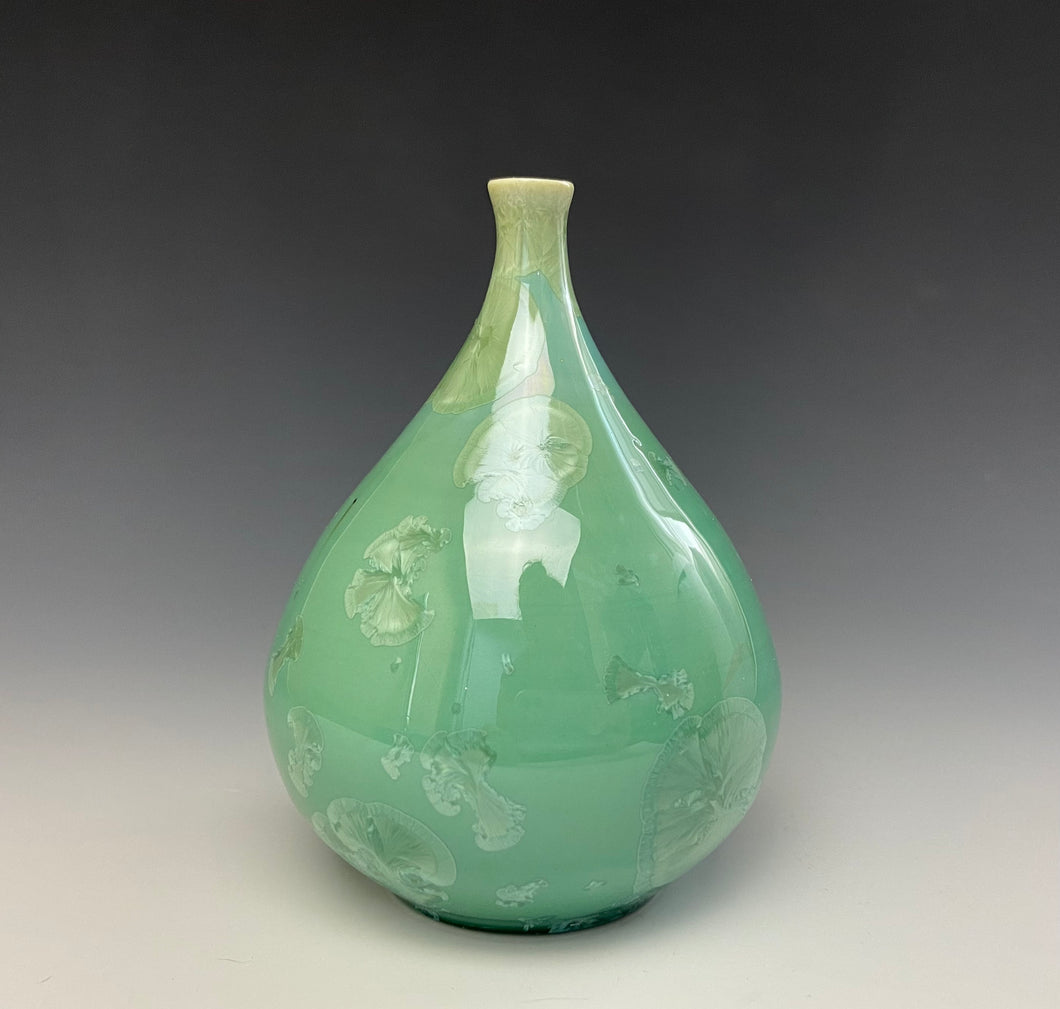 Light Green Crystalline Glazed Mini Vase #3