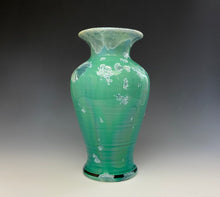 Load image into Gallery viewer, Emerald Green Crystalline Glazed Vase
