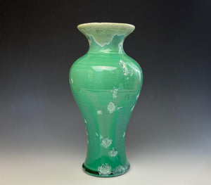 Emerald Green Crystalline Glazed Vase 2