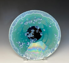 Load image into Gallery viewer, Teal and Silver Crystalline Glazed Bowl

