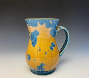Crystalline Glazed Mug 18 oz - Blue and Orange #3