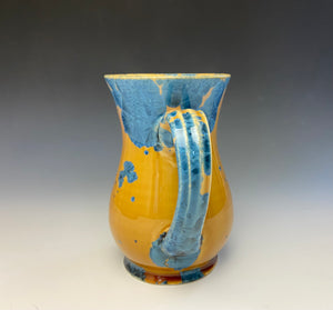 Crystalline Glazed Mug 18 oz - Blue and Orange #3